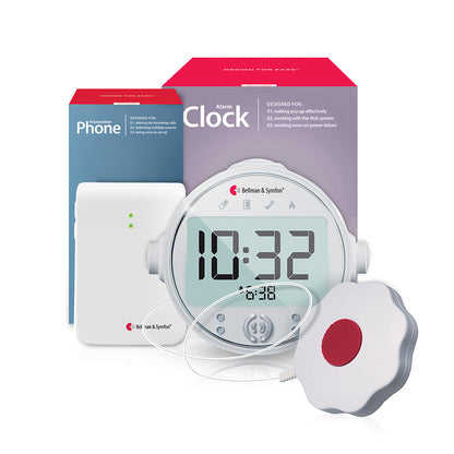 Landline Phone System with Alarm Clock Receiver and Bed Shaker