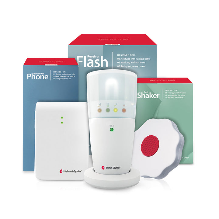 Landline Phone System with Flash Receiver and Bed Shaker