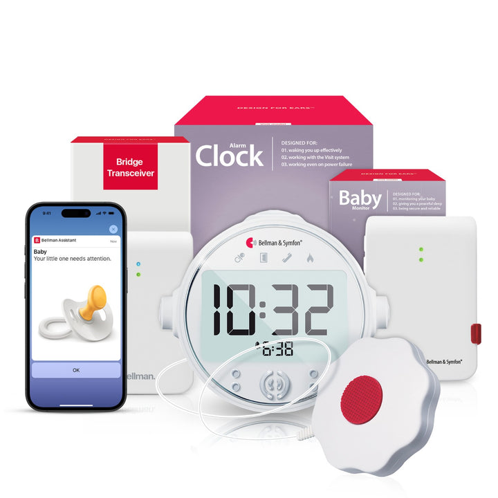 Baby Monitor System with Bridge and Alarm Clock Receiver