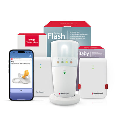Baby Monitoring Notification System with Bridge Transceiver and Flash Receiver