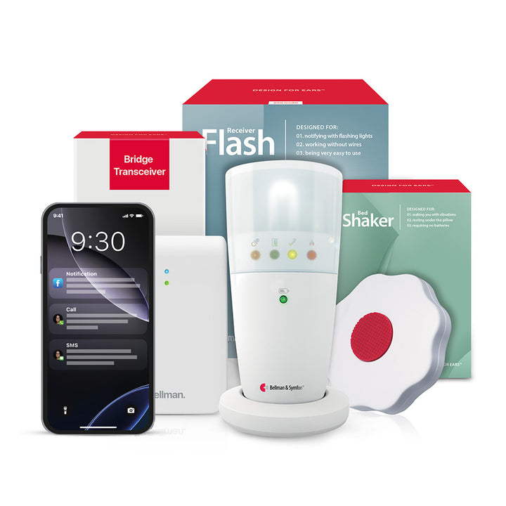 Phone System with Bridge, Flash Receiver, and Bed Shaker
