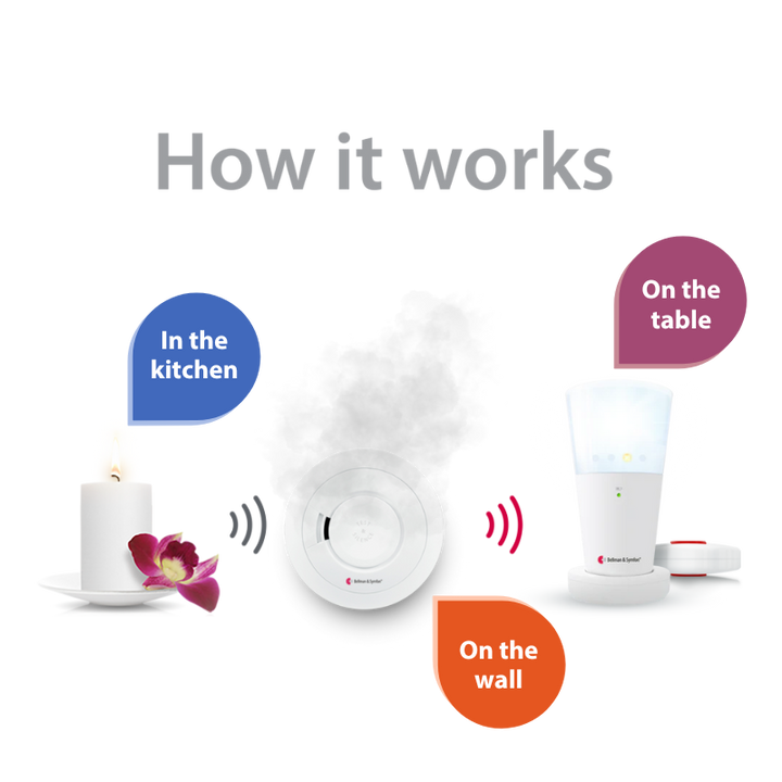 Smoke/Fire and Carbon Monoxide Alarm Notification System with Flash Receiver, Bed Shaker, Bridge, and Watch Receiver