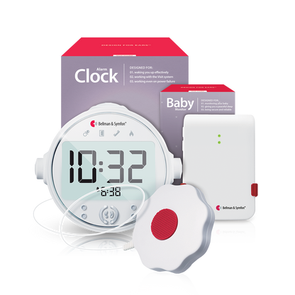 Baby Monitor System with Alarm Clock Receiver and Bed Shaker