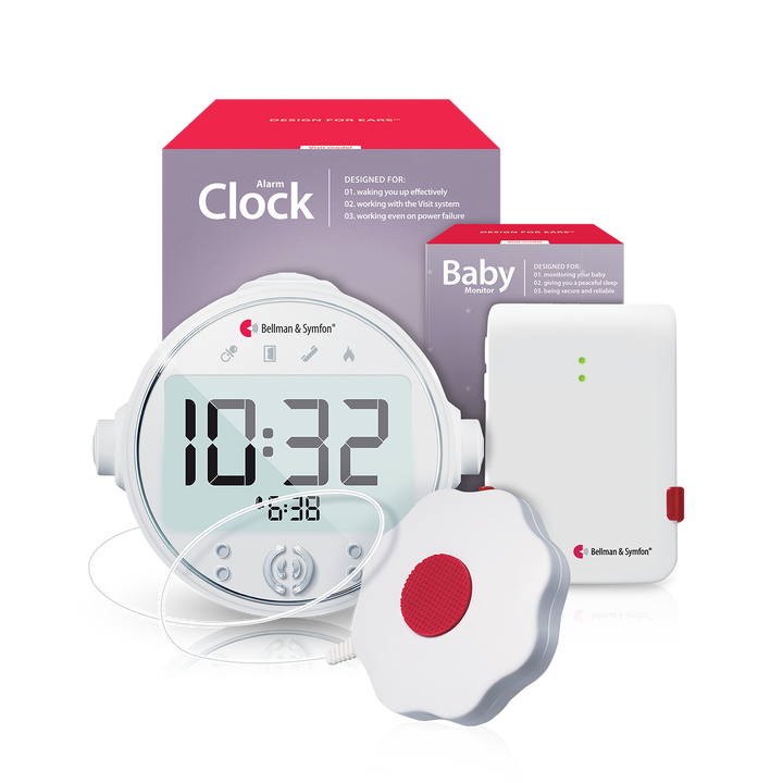 Alerting Signaling Baby Cry Notification System - With Alarm Clock Receiverand Bed Shaker
