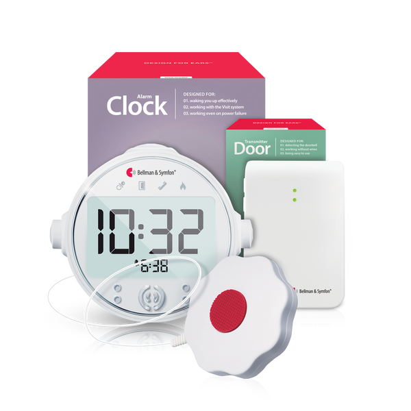 Doorbell System with Alarm Clock Receiver and Bed Shaker