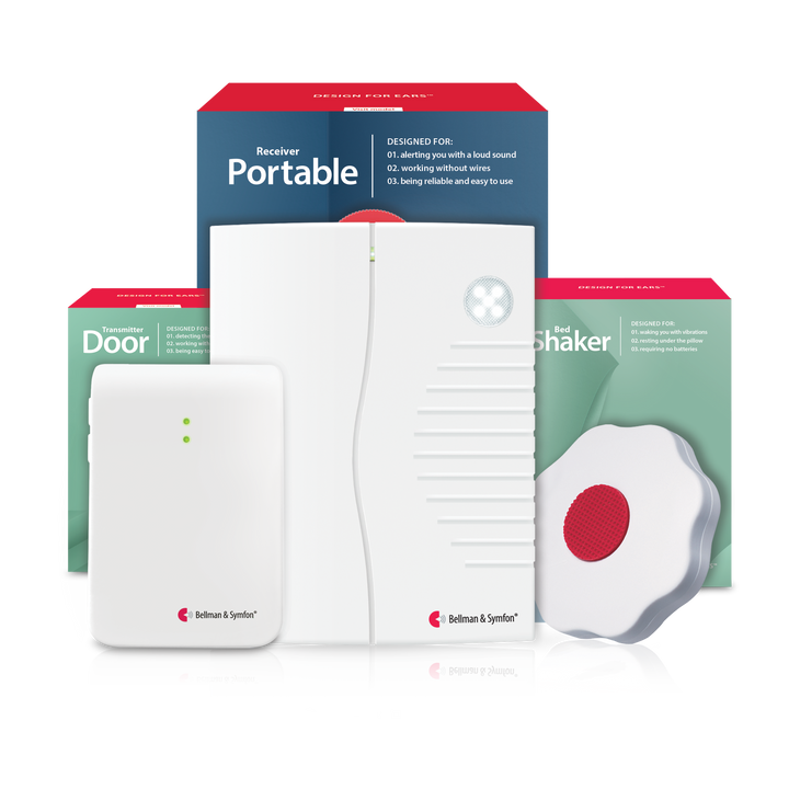 Doorbell System with Portable Receiver and Bed Shaker