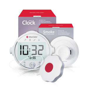 Smoke/Fire Alarm System with Alarm Clock Receiver and Bed Shaker